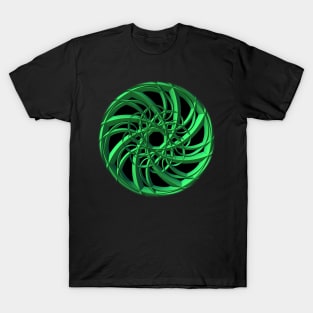 Green Spiral Mandala T-Shirt